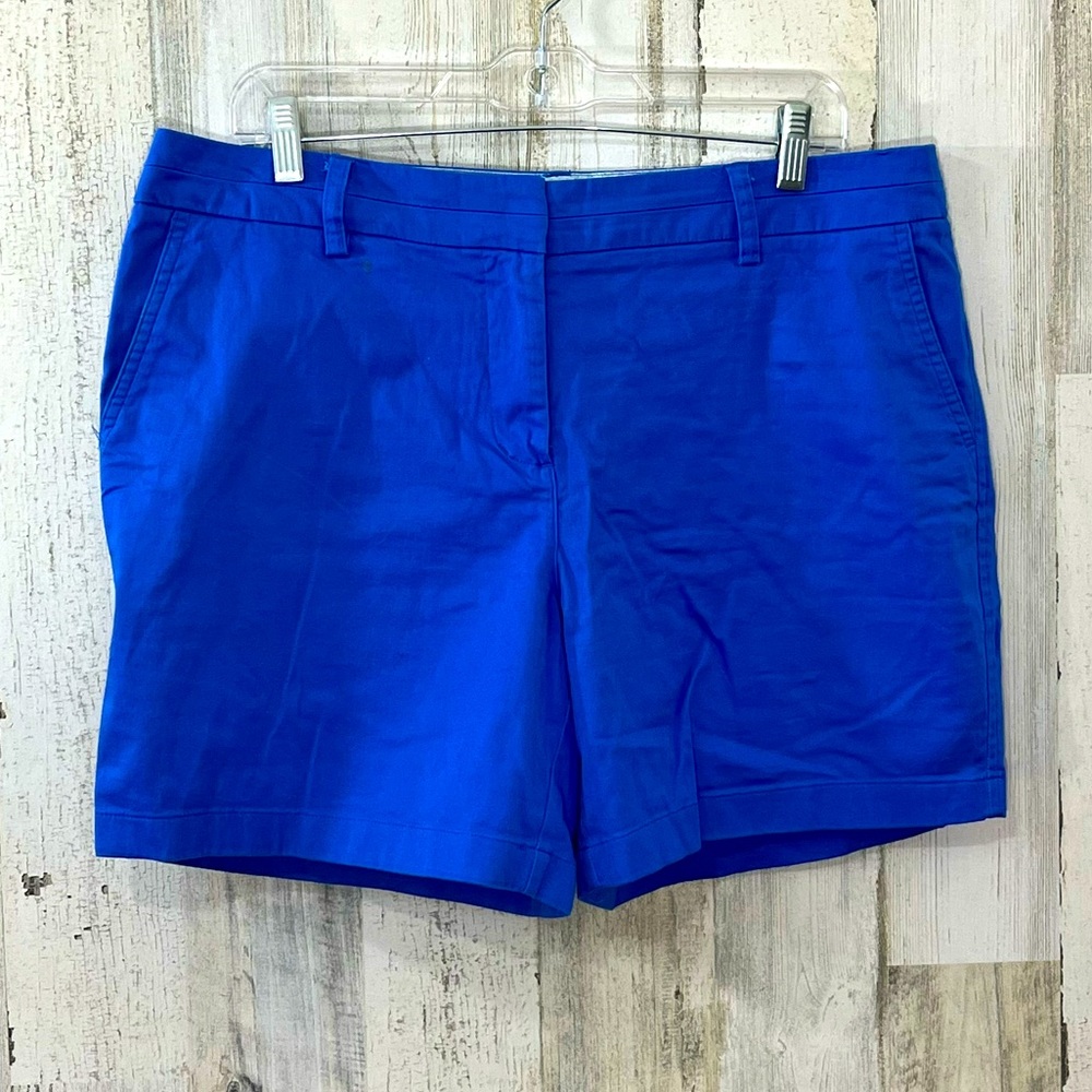 British Khaki Royal Blue Shorts Size 12